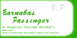 barnabas passinger business card